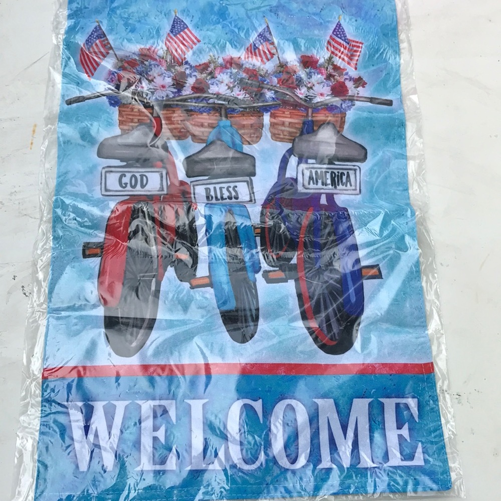 Red White & Blue Welcome Flag